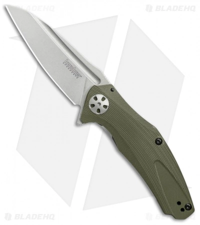Kershaw Natrix A/O Sub-Frame Lock Knife OD Green G-10 (3.25" Stonewash) 7007OL