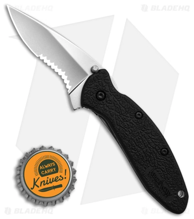 Kershaw Scallion Assisted Opening Knife Black GFN (2.25" Bead Blast Serr) 1620ST - Image 4