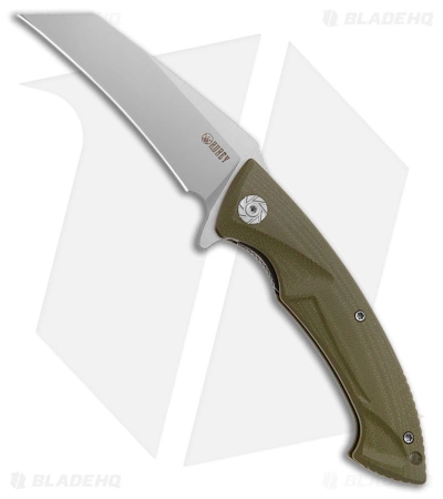 Kubey Anteater Nest Liner Lock Knife Green G-10 (3.5" Satin)