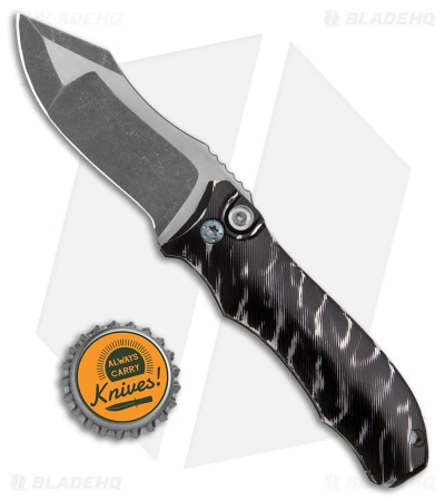 Landau Knives Prototype Saoirse Button Lock Knife Black Stripe (3.25" Two Tone) - Image 4