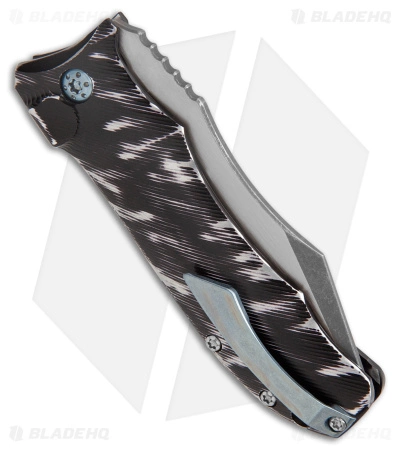 Landau Knives Prototype Saoirse Button Lock Knife Black Stripe (3.25" Two Tone) - Image 3