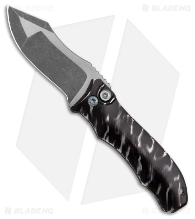 Landau Knives Prototype Saoirse Button Lock Knife Black Stripe (3.25" Two Tone)
