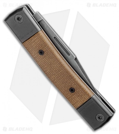 LionSteel BestMan Slip Joint Knife Ti Liners Natural Micarta (2.8" PVD Finish) - Image 3