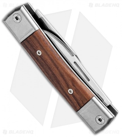 LionSteel BestMan 2-Bladed Traditional Knife Santos Wood (2.88" Satin) - Image 3