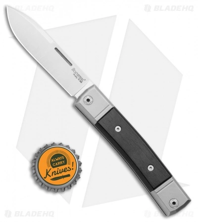 LionSteel BestMan 2 Drop Point Traditional Slip Joint Knife Ebony Wood - Image 4