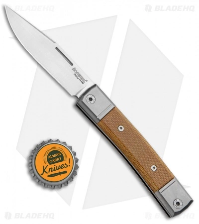 LionSteel BestMan Slip Joint Knife Natural Micarta (2.8" Satin) - Image 4