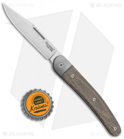 LionSteel Jack Slip Joint Knife One Function Green Micarta (3" Satin M390) - Image 4