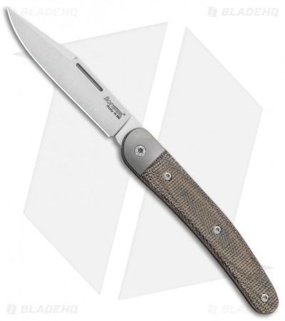 LionSteel Jack Slip Joint Knife One Function Green Micarta (3" Satin M390)