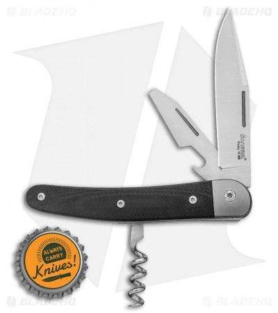 LionSteel Jack Slip Joint Knife Three Function Black G-10 (3" Satin M390) - Image 4