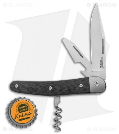 LionSteel Jack Slip Joint Knife Three Function Carbon Fiber (3" Satin M390) - Image 4