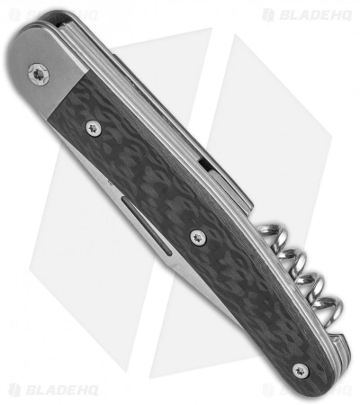 LionSteel Jack Slip Joint Knife Three Function Carbon Fiber (3" Satin M390) - Image 2