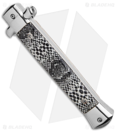 Mago 11" Italian Stiletto OTF Automatic Knife Sidewinder (4.8" Satin) W/o Clip - Image 3