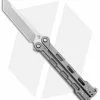 Mantis Knives Mantis Flux Tanto Balisong Butterfly Knife Bead Blasted Titanium (4.5" Satin)