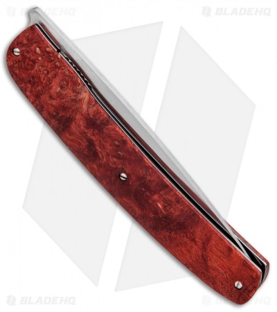Maserin Gourmet Liner Lock Knife Red Burl Wood (3.8" Satin) - Image 3