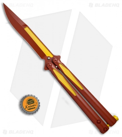 Microtech Tachyon III Balisong Butterfly Flash (4.5" Red/Yellow) 173-1FL - Image 4