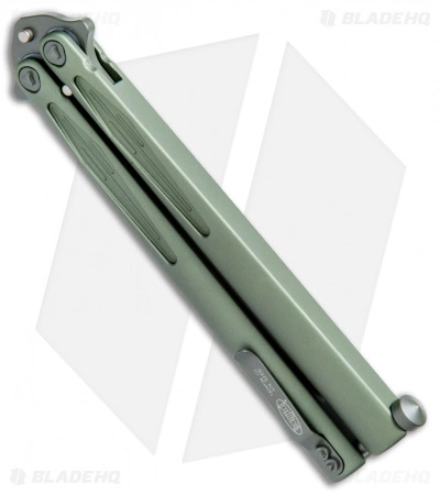 Microtech Tachyon III Balisong Butterfly OD Green (4.5" OD Green Serr) 173-2GR - Image 3