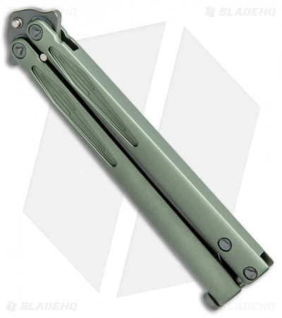 Microtech Tachyon III Balisong Butterfly OD Green (4.5" OD Green Serr) 173-2GR - Image 2