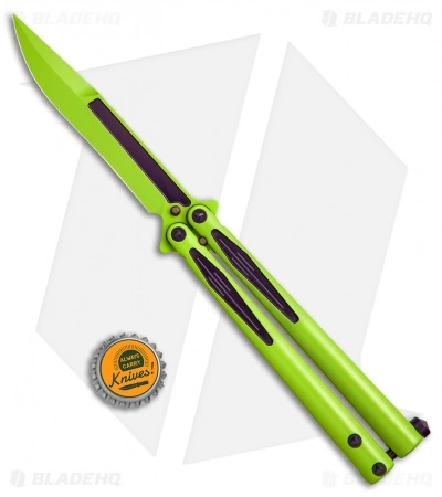 Microtech Tachyon III Balisong Butterfly Incredible (4.5" Green/Purple) 173-1IH - Image 4
