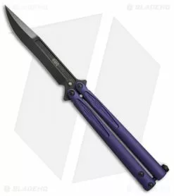 Microtech Tachyon III Balisong Butterfly Knife Purple (4.5" Black) 173-1DLCPU