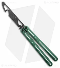 Nabalis The Morse Butterfly Balisong Trainer Green Aluminum (3.75" Steel)