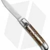 Old Style 8" Lever Lock Italian Automatic Knife Stag (3.2" Satin)