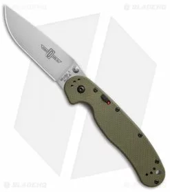 Ontario Knife Company Ontario RAT Model 1A Spring Assisted Knife OD Green G-10 (3.625" Satin) 8870OD