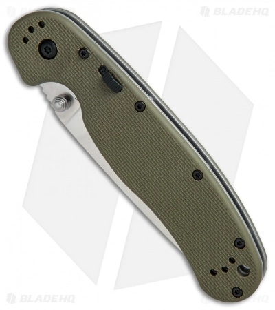 Ontario Knife Company Ontario RAT Model 1A Spring Assisted Knife OD Green G-10 (3.625" Satin) 8870OD - Image 3