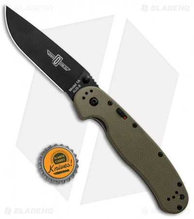 Ontario Knife Company Ontario RAT Model 1A Spring Assisted Knife OD Green G-10 (3.625" Black) 8871OD - Image 4