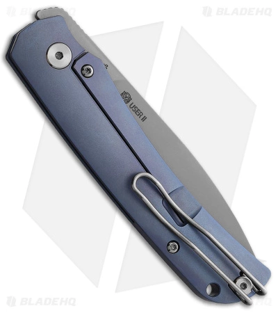 PMP Knives User II Frame Lock Knife Blue Titanium (3" Bead Blast) - Image 2