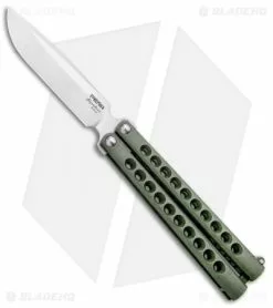 Pena Knives Mid-Tech Penasong Butterfly Knife Green Titanium (4.5" Satin)