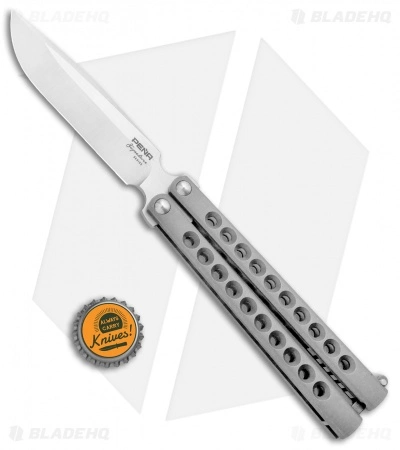 Pena Knives Mid-Tech Penasong Butterfly Knife Titanium (4.5" Satin) - Image 4