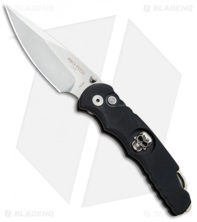 Pro-Tech Lerch TR-5 Skull Custom Spring Assisted Knife Black (3.25" SW) SA.68
