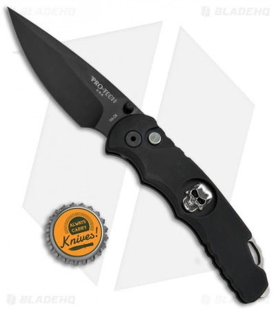 Pro-Tech Lerch TR-5 Skull Custom Spring Assisted Knife Black (3.25" Black) SA.70 - Image 5