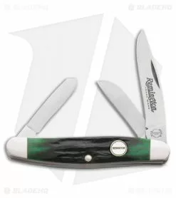 Remington Heritage Stockman Traditional Pocket Knife 2.75" Green Jigged Bone
