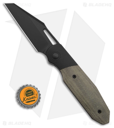 Renegade Provisions G.O.M. Frame Lock Knife Ti/Green Micarta (3.25" Black SW) - Image 6