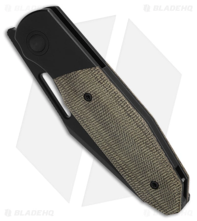 Renegade Provisions G.O.M. Frame Lock Knife Ti/Green Micarta (3.25" Black SW) - Image 2