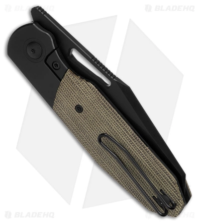 Renegade Provisions G.O.M. Frame Lock Knife Ti/Green Micarta (3.25" Black SW) - Image 4