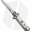 SKM 4.5" Italian Mini Stiletto Automatic Knife White Pearlex (Bayonet)