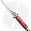 SKM 9" Italian Stiletto Automatic Bayonet Knife Red Acrylic (4" Satin)
