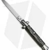 SKM 9" Italian Stiletto Automatic Knife Dark Horn (4" Satin Flat)