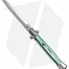 SKM AB 11" Italian Stiletto Automatic Knife Green Pearlex (5" Satin Dagger)