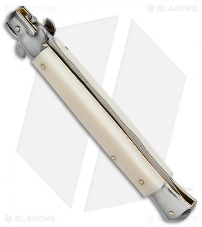 SKM AB 11" Italian Stiletto Automatic Knife Sim Bone (5" Satin Kriss) - Image 2