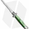 SKM AB 9" Italian Stiletto Automatic Knife Green Acrylic (3.8" Satin Kris)