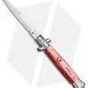 SKM AB 9" Italian Stiletto Automatic Knife Red Pearlex (3.8" Satin Bayonet)