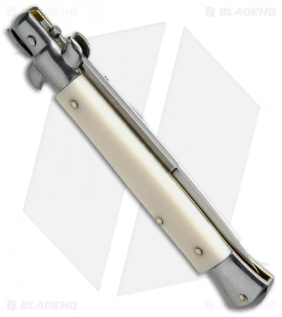 SKM 9" Italian Stiletto Automatic Knife Sim Ivory (3.8" Satin Bayonet) - Image 3