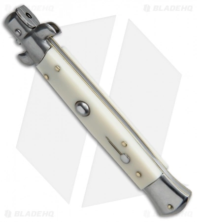 SKM 9" Italian Stiletto Automatic Knife Sim Ivory (3.8" Satin Bayonet) - Image 2
