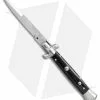 SKM AB 9" Italian Stiletto Bayo Automatic Knife Black Acrylic (3.8" Satin)