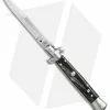 SKM 9" Italian Stiletto Automatic Knife Dark Horn (4" Satin Bayonet)