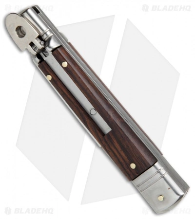 SKM 7.75" Slimline Leverlock Automatic Knife Cocobolo (3.2" Satin) - Image 3