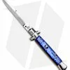 SKM 9" Italian Stiletto Bayonet Automatic Knife Blue Acrylic (4" Satin)